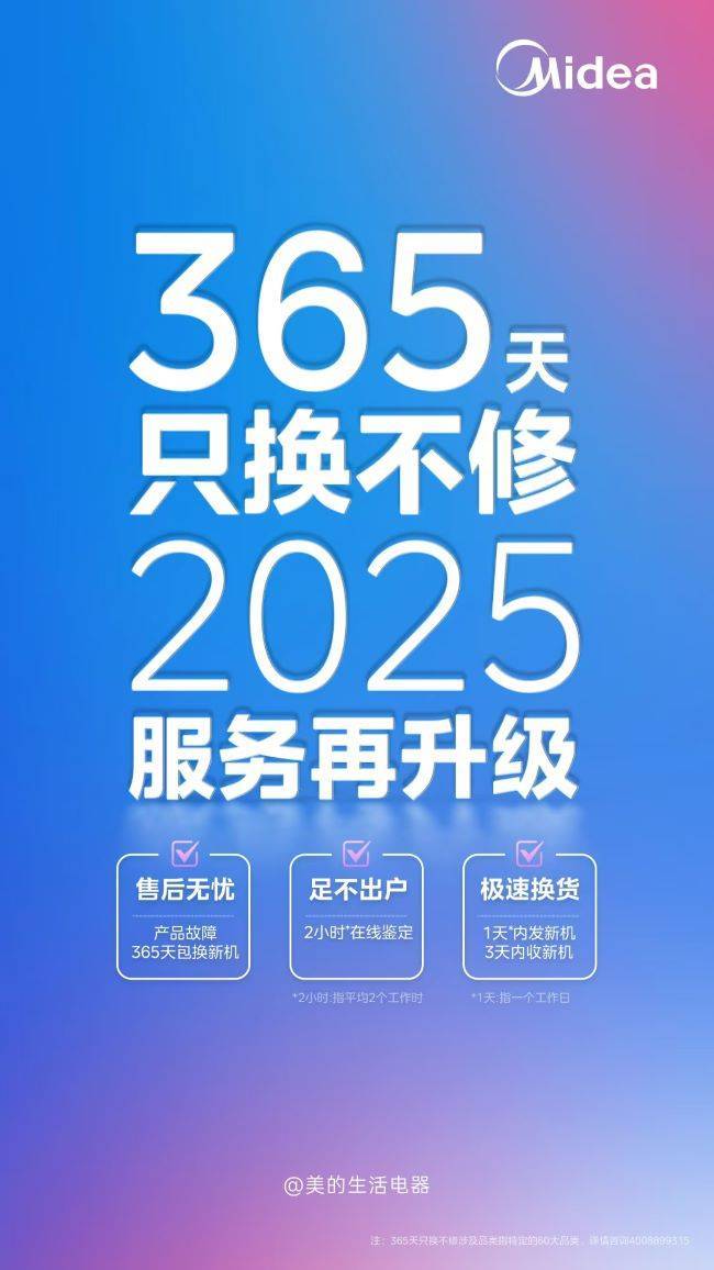 只换不修售后新标准引领家电行业新风尚！千亿球友会首页美的生活电器：365天